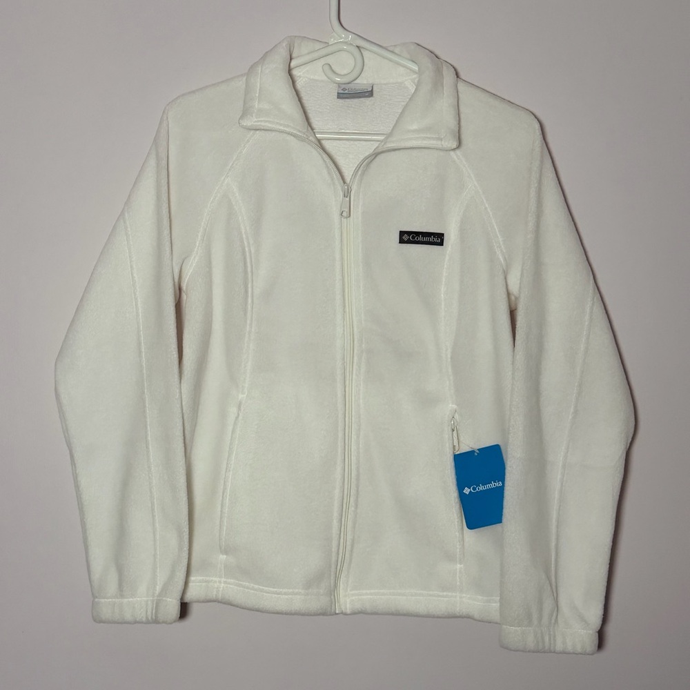 Columbia Zip-up Fleece Jacket Women’s Medium White NWT